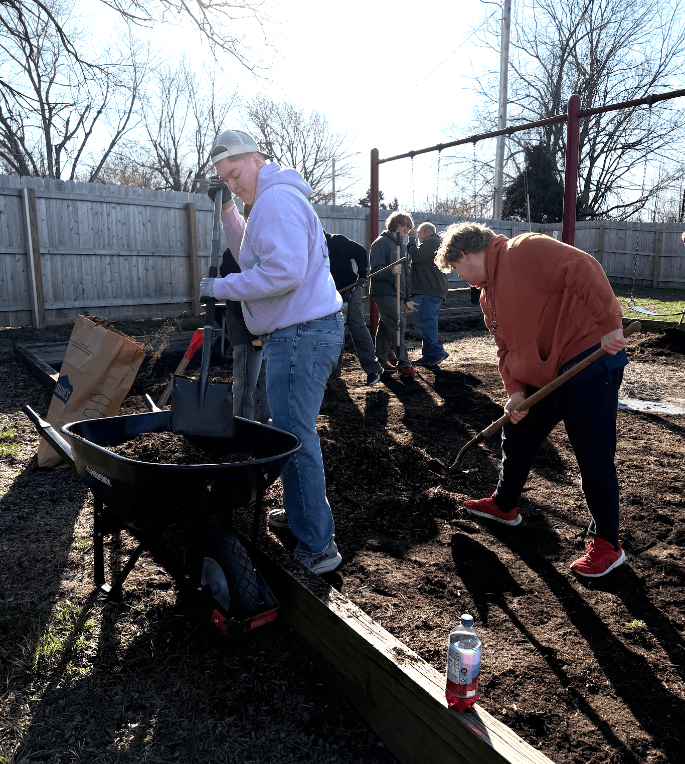 Scouts working on an Eagle Project to support their community.